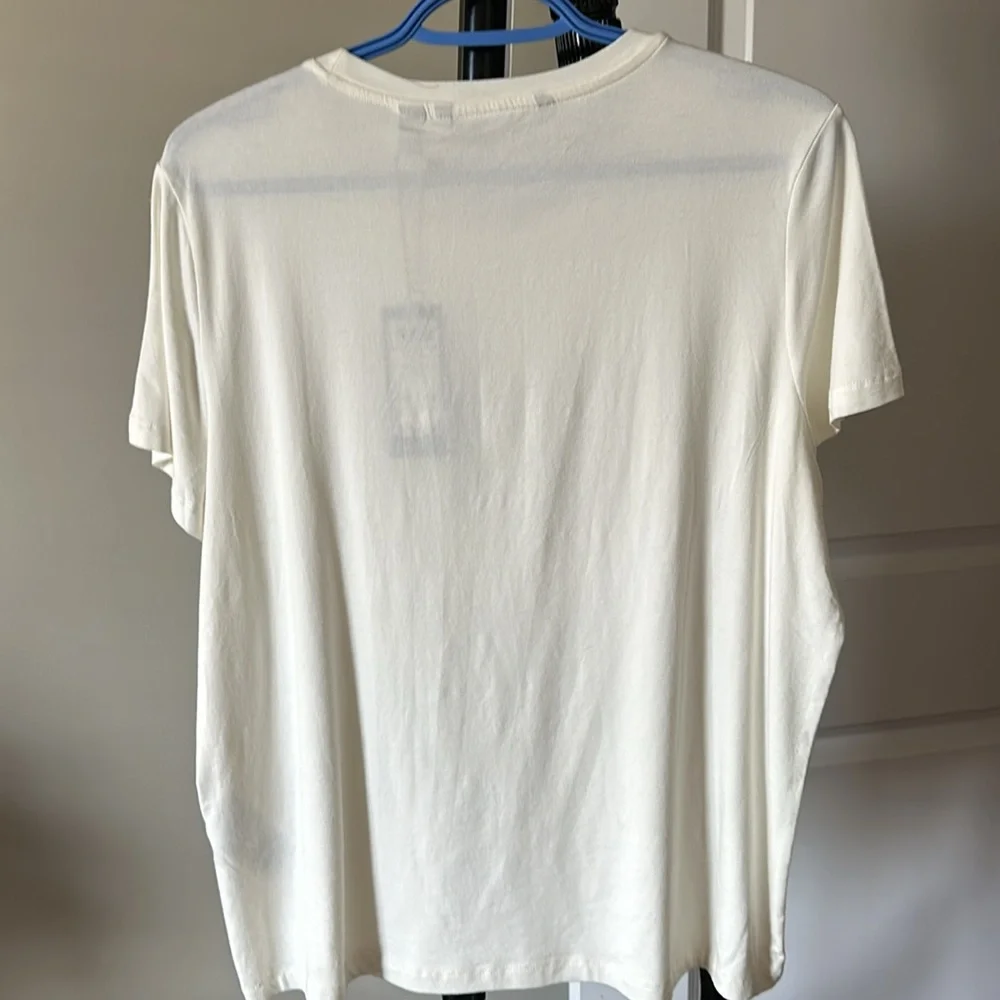Sz XL ⭐️NWT Vero Moda Off White Embellished Sparkling T- Shirt - Picture 3 of 7